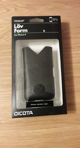 Iphone4 black leather case - black,