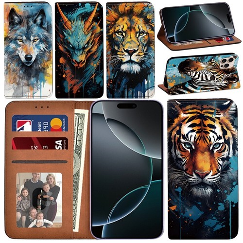 Printed leather stand phone - leather,