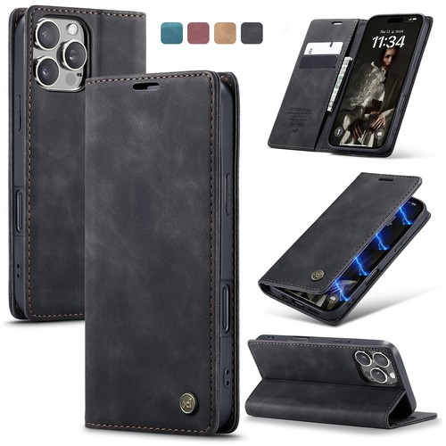 Leather flip wallet case - leather,