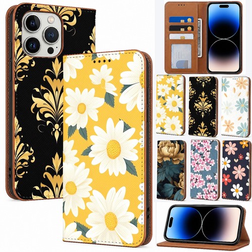 Floral pattern leather wallet - pattern,